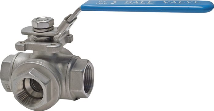 Exemplary representation: Stainless steel 3-way ball valve