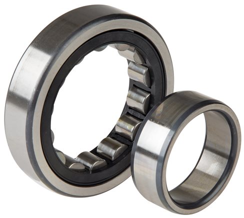 Exemplary representation: Cylindrical roller bearing DIN 5412, NU (outer ring has two ribs, inner ring without ribs)