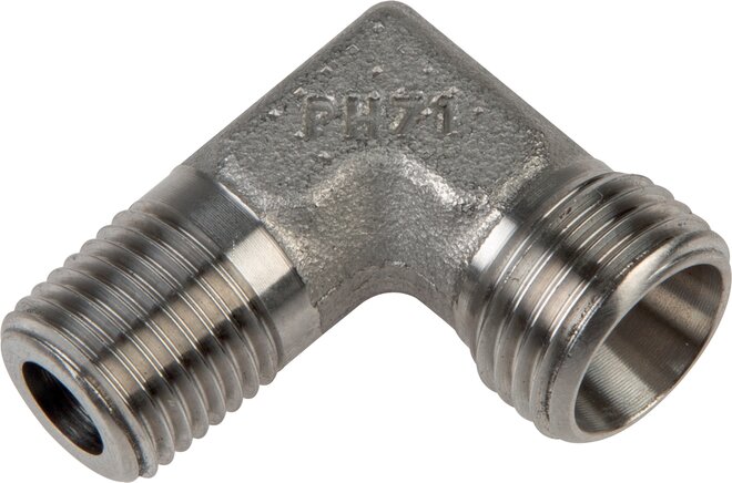 Exemplary representation: Elbow screw-in fitting, without nut & cutting ring, 1.4571